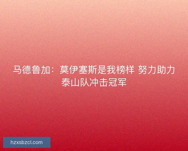 马德鲁加：莫伊塞斯是我榜样 努力助力泰山队冲击冠军
